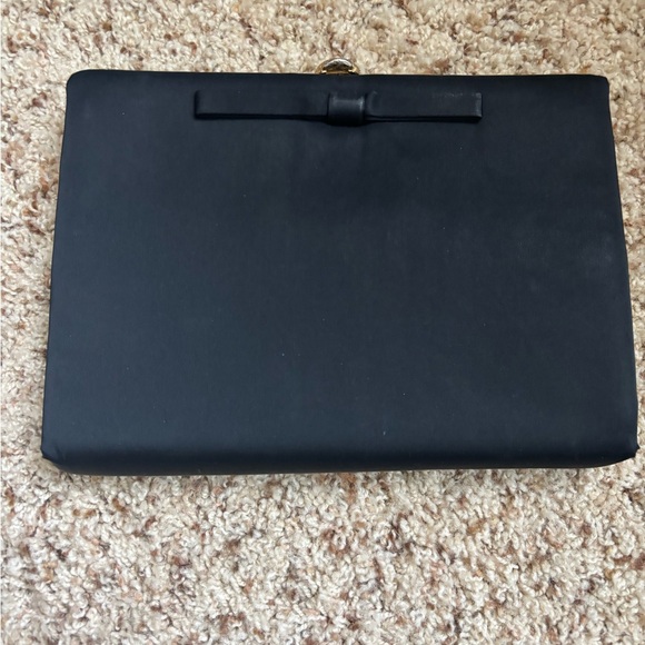 Handbags - Elegant Black Clutch with Bow Detail